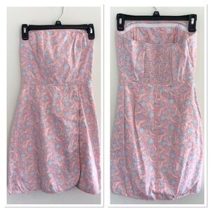 Vineyard Vines pink seahorse strapless dress